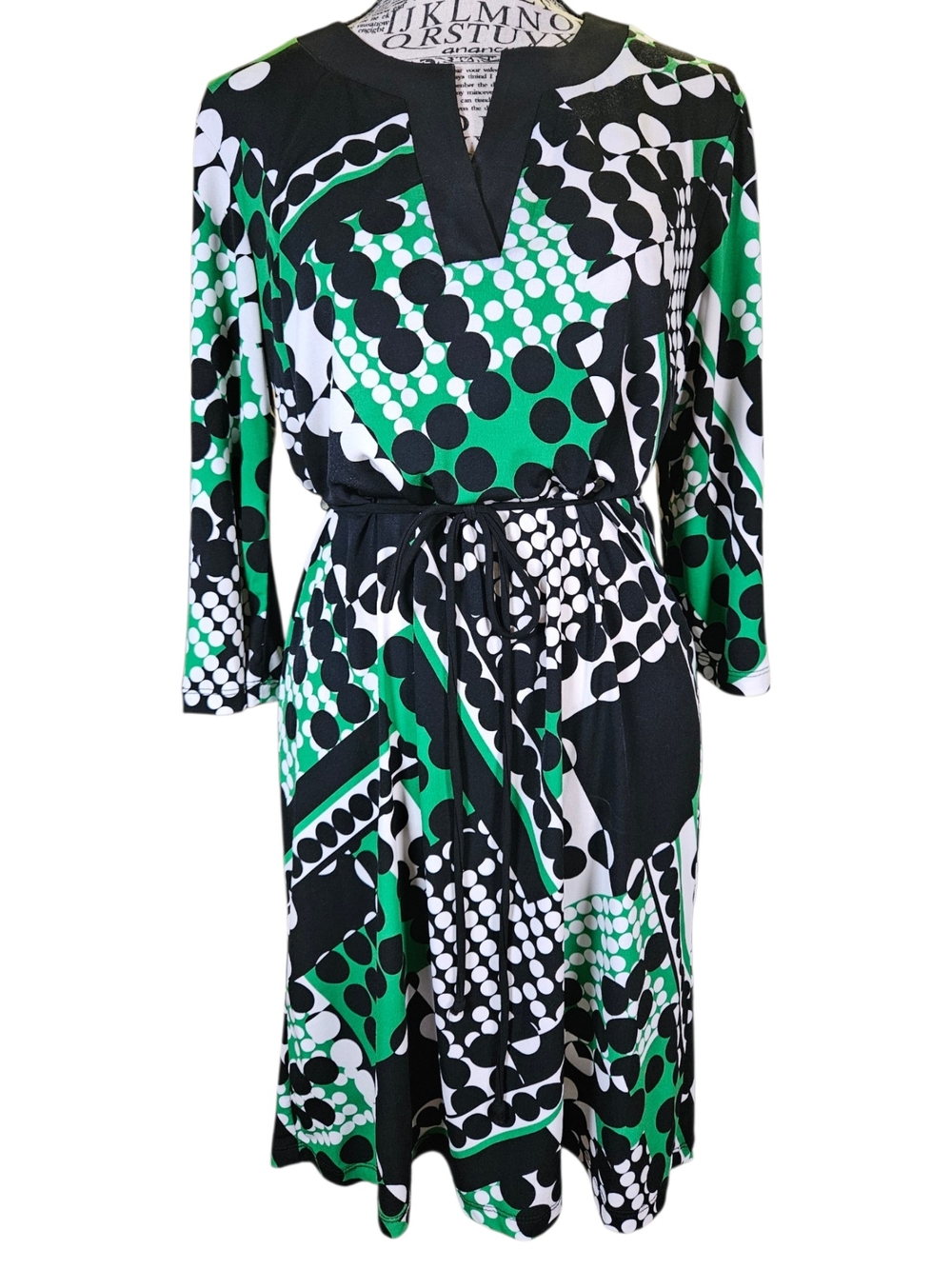 Soho Apparel Black & White Geometric Dot Dress